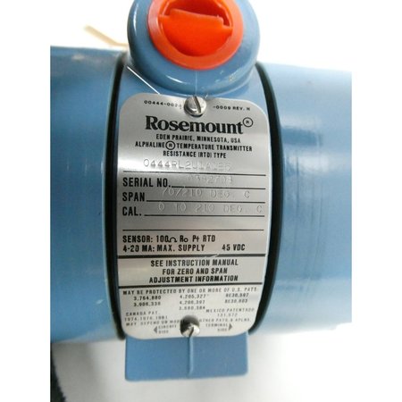 Rosemount 0-210C 45V-Dc Temperature Transmitter 0444RL2U1A1E5
